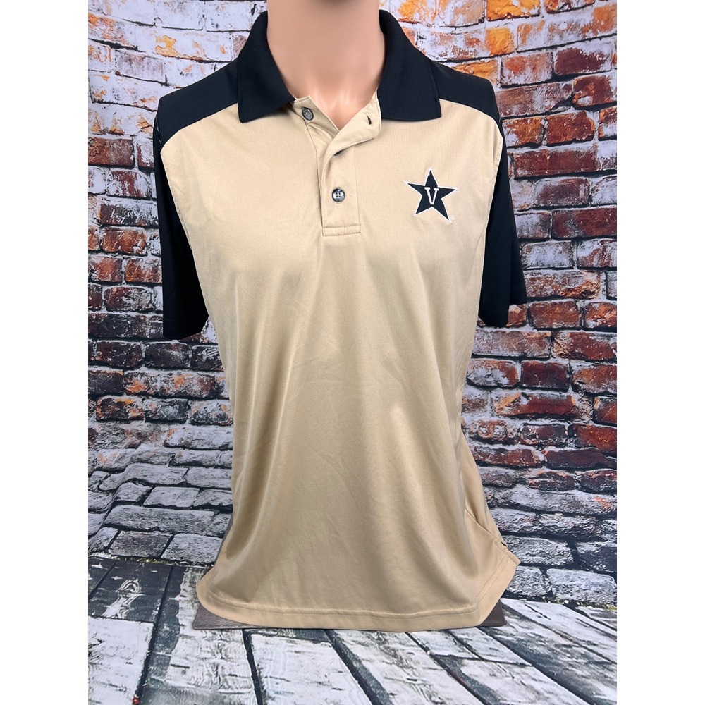 Knights‎ Apparel Vanderbilt Commodores Polo Shirt Mens Medium Khaki Black Star V